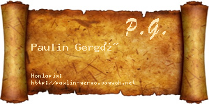 Paulin Gergő névjegykártya